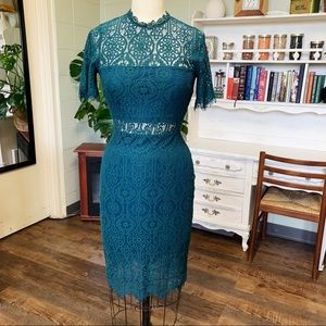 Green lace lulus semi formal midi dress